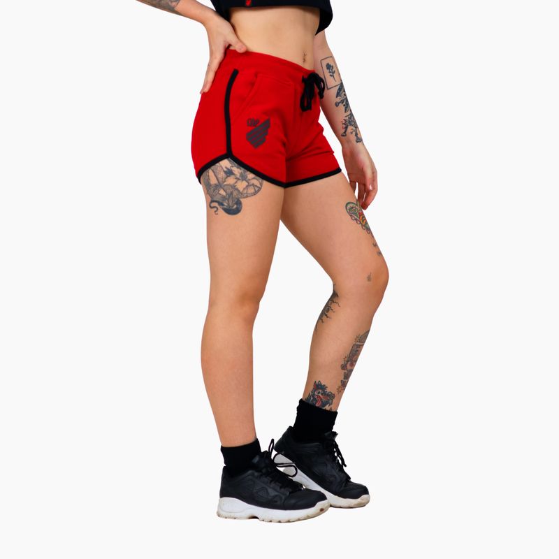 Shorts moletom best sale vermelho feminino