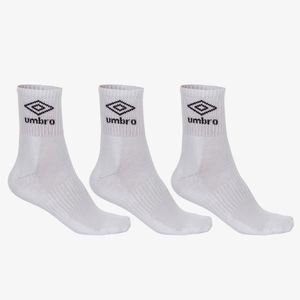Meias Tripack Unissex Umbro Cano Médio 39-43 Branco