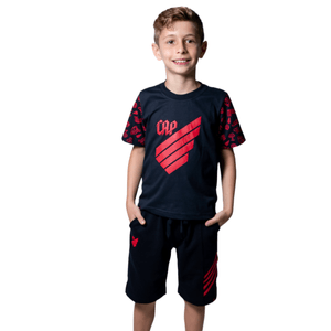 Camiseta Infantil Escudo Athletico Paranaense Estampada Preta