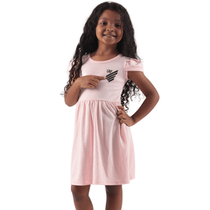 Vestido Canelado Infantil Rosa