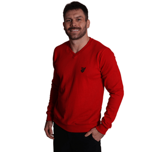 Suéter Masculino Gola V Escudo Athletico Paranaense - Vermelho