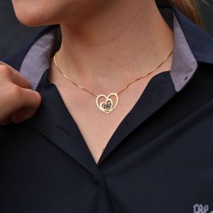Colar Gargantilha Dois Corações Preto CAP