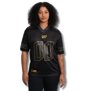 Camisa Unissex CAP Futebol Americano Jersey 2024 Preto e Dourado