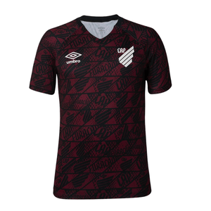 Camisa Masculina Athletico Aquecimento 2025 Vinho e Preto