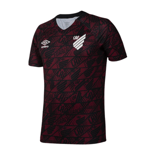 Camisa Masculina Athletico Aquecimento 2025 Vinho e Preto