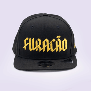 Boné Aba Reta Furacão Preto e Dourado